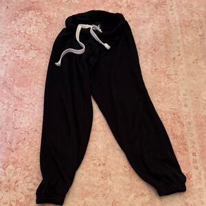 Katie J NYC Black Joggers with White Drawstring